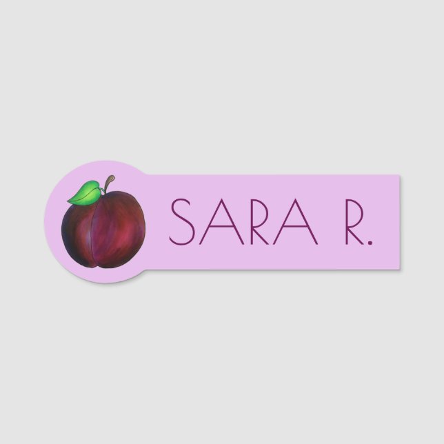 Porte-nom Plums mûrs Été Purple Plum Illustration (Devant)