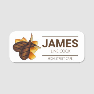 Porte-nom Poignée rôtie de côtelettes d'agneau Pommes de ter