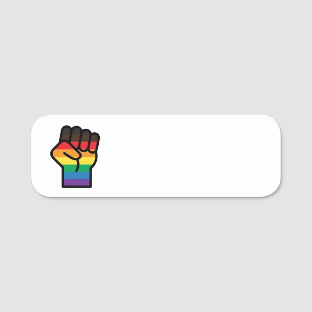 Porte-nom Poing gay pride (Devant)