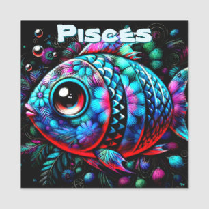 Porte-nom Poissons Whimsical Big Eyed Poisces Personnalisé