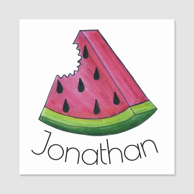 Porte-nom Ponctueuse Pink Watermelon Slice Melon Grocerstore (Devant)