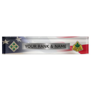 Porte-nom Pour Bureau 4e division d'infanterie - 4ID