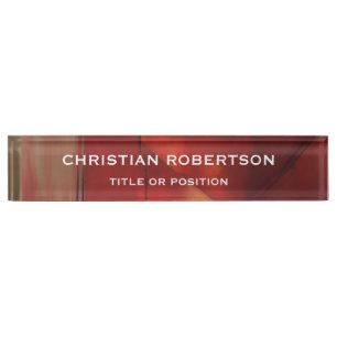 Porte-nom Pour Bureau Abstrait Rouge moderne Simple Simple Entreprise