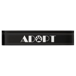 Porte-nom Pour Bureau Adopter le chien patte