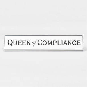 Porte-nom Pour Bureau Agent de conformité de la reine de conformité de