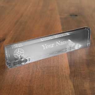 Porte-nom Pour Bureau Aigle de compas monographie montagnes dramatiques
