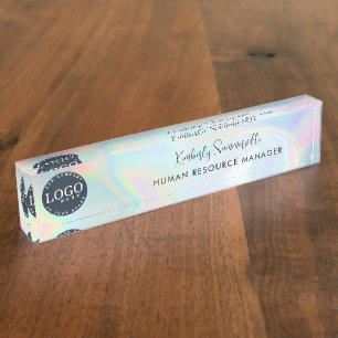 Porte-nom Pour Bureau Ajouter un logo de marque Holographic Business Emp