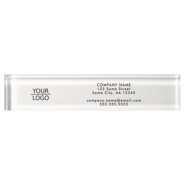 Porte-nom Pour Bureau Ajouter votre logo Black and White Company (Devant)