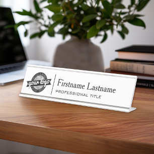 Porte-nom Pour Bureau Ajoutez le logo moderne d'affaires, nom, titre