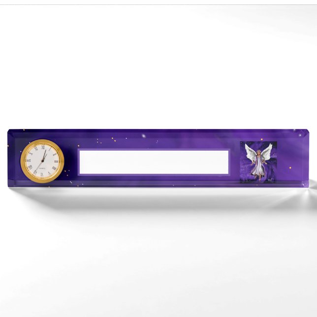 Porte-nom Pour Bureau Âme violette (Devant)