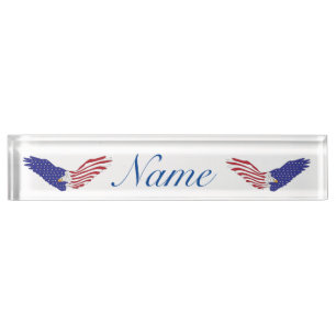Porte-nom Pour Bureau American Eagle Thunder_Cove 4 juillet patriotique