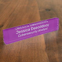Analyste en cybersécurité Acrylique Magenta Violet