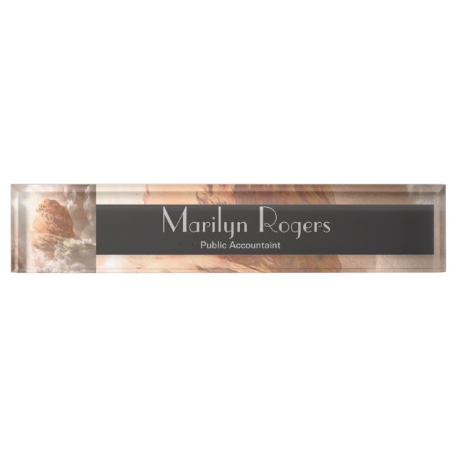 Porte-nom Pour Bureau Ange gardien de foi (Devant)