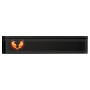 Porte-nom Pour Bureau Angel Fire Heart with Wings