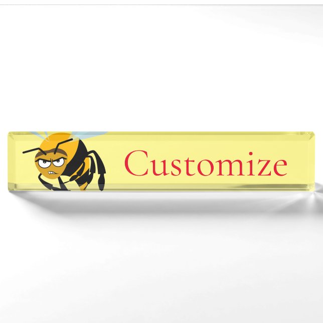 Porte-nom Pour Bureau Angry Bee Thunder_Cove (Devant)