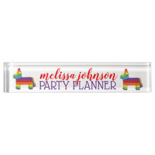 Porte-nom Pour Bureau Animaux de Fiesta Arc-en-ciel âne Piñata Planifica