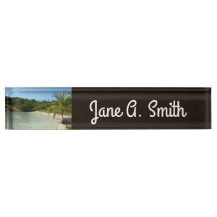 Porte-nom Pour Bureau Antiguan Beach Beautiful Tropical Landscape