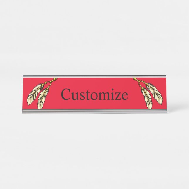 Porte-nom Pour Bureau Apache Feathers Thunder_Cove (Devant)