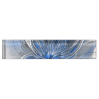 Aquarelle gris bleu Abstrait Fractal Art Flower