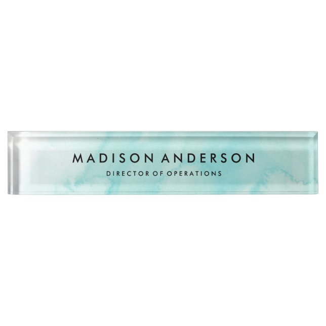 Porte-nom Pour Bureau Aquarelle Nom du bureau Plaque (Devant)