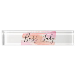 Porte-nom Pour Bureau Aquarelle Peinture éclats Boss Lady