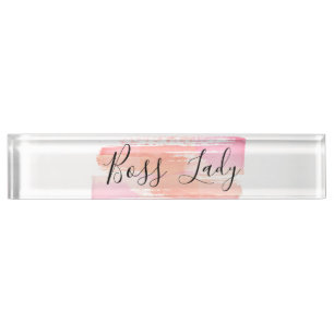 Porte-nom Pour Bureau Aquarelle Peinture éclats Boss Lady