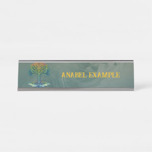 Porte-nom Pour Bureau Arbre de Vie Aube Changeante