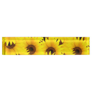 Porte-nom Pour Bureau Arrière - plan de tournesols