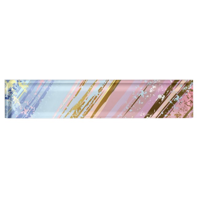 Porte-nom Pour Bureau Arrière - plan rose texturé (Devant)