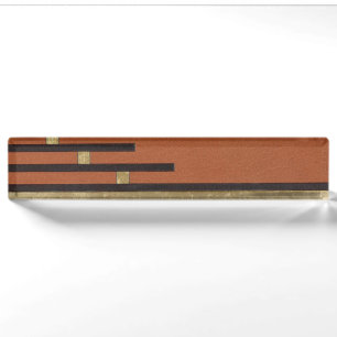 Porte-nom Pour Bureau Art Déco en or et beige