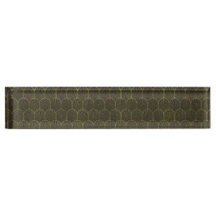 Porte-nom Pour Bureau Art Déco En Or Et Noir