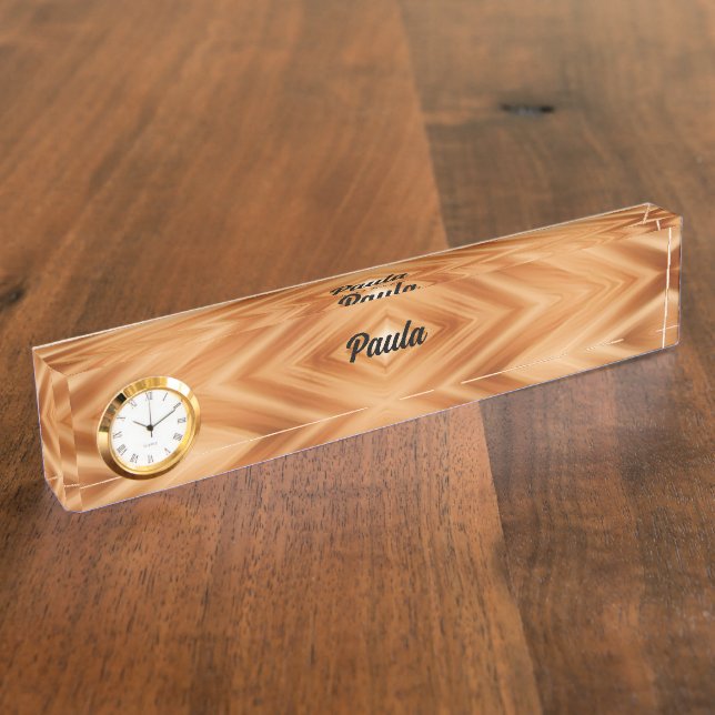 Porte-nom Pour Bureau Art Motif en bois - Style moderne (Taille)