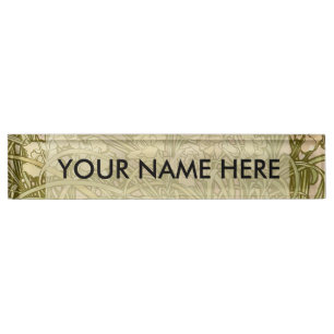 Porte-nom Pour Bureau Art Nouveau Alphonse Mucha Fleurs de carnation flo