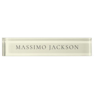 Porte-nom Pour Bureau Aspect minimaliste moderne de couleur beige