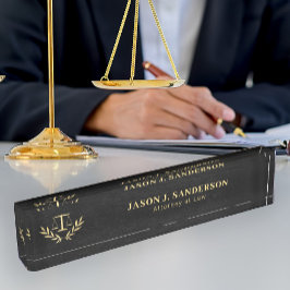 Porte-nom Pour Bureau Avocat professionnel avocat justice échelle noir