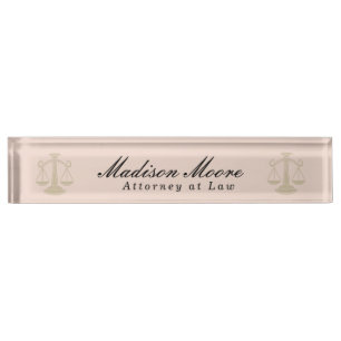 Porte-nom Pour Bureau Avocat professionnel Blush Pink