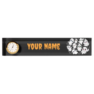 Porte-nom Pour Bureau Baby Ghosts Éffrayant mignon Halloween humeur