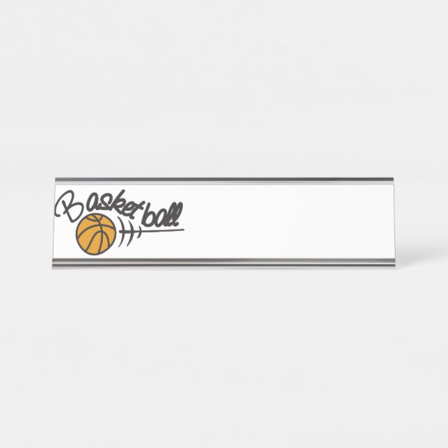Porte-nom Pour Bureau Ballon de basket (Devant)