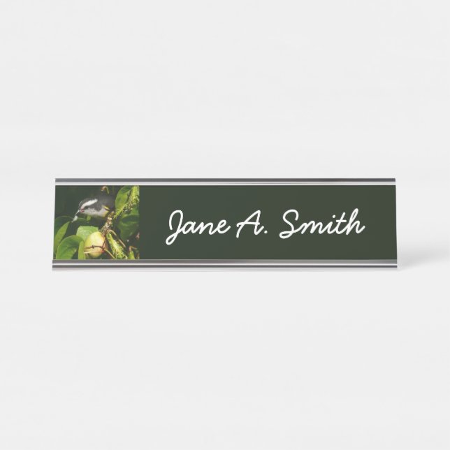 Porte-nom Pour Bureau Bananaquit Bird Mange Photographie tropicale (Devant)