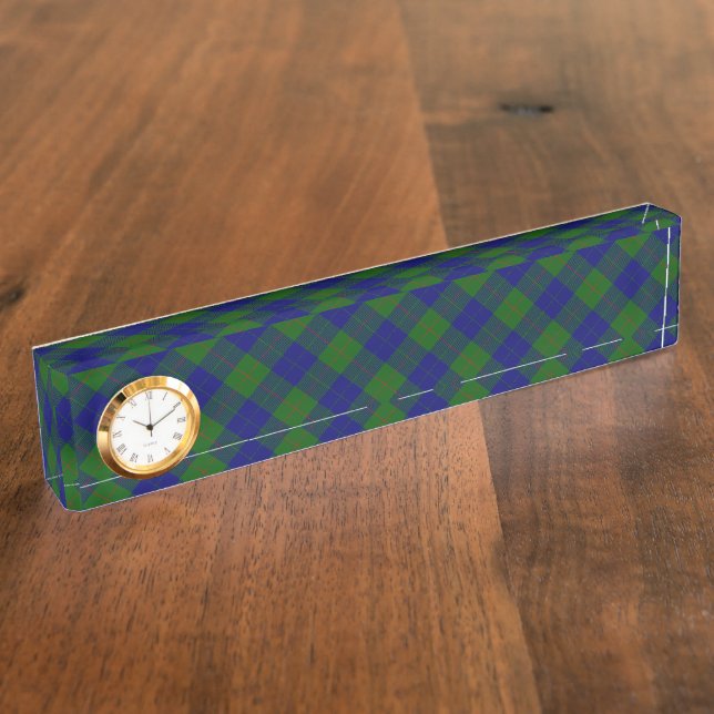 Porte-nom Pour Bureau Barclay tartan bleu vert plaid (Taille)