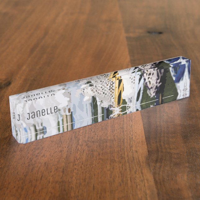 Porte-nom Pour Bureau Bâtons de crosse à aquarelle (Taille)