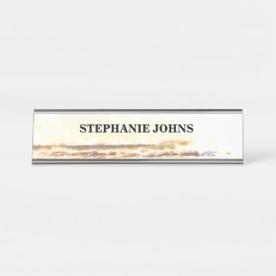Porte-nom Pour Bureau Beach Ocean Name Modèle Golden Sunset Sparkling