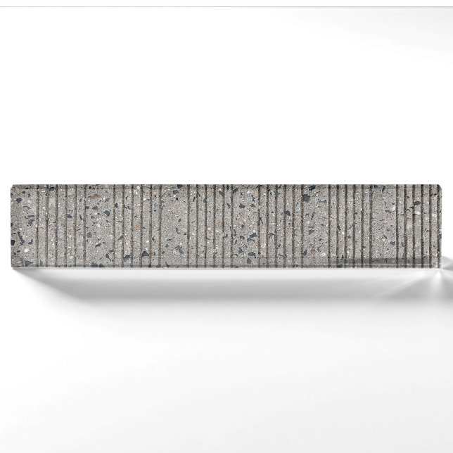 Porte-nom Pour Bureau Béton Gris Cimetière Trottoir (Devant)