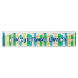 Porte-nom Pour Bureau Bibliothécaire de livres mignons