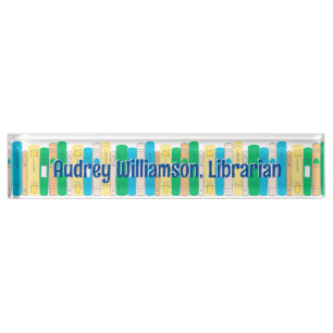 Porte-nom Pour Bureau Bibliothécaire de livres mignons