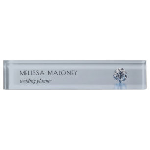 Porte-nom Pour Bureau Bijouterie Joaillier Diamants de Luxe