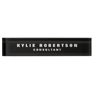 Porte-nom Pour Bureau Black Legible Professional tendance moderne