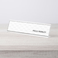 Blanc clair gris simple Motif Monogramme moderne