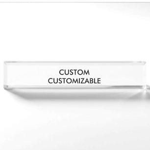 Porte-nom Pour Bureau Blanc personnalisable de coutume de personnaliser