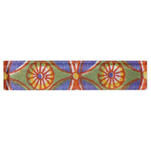Porte-nom Pour Bureau Bleu rouge Rustique coloré Cercle Egypte Motif d'a